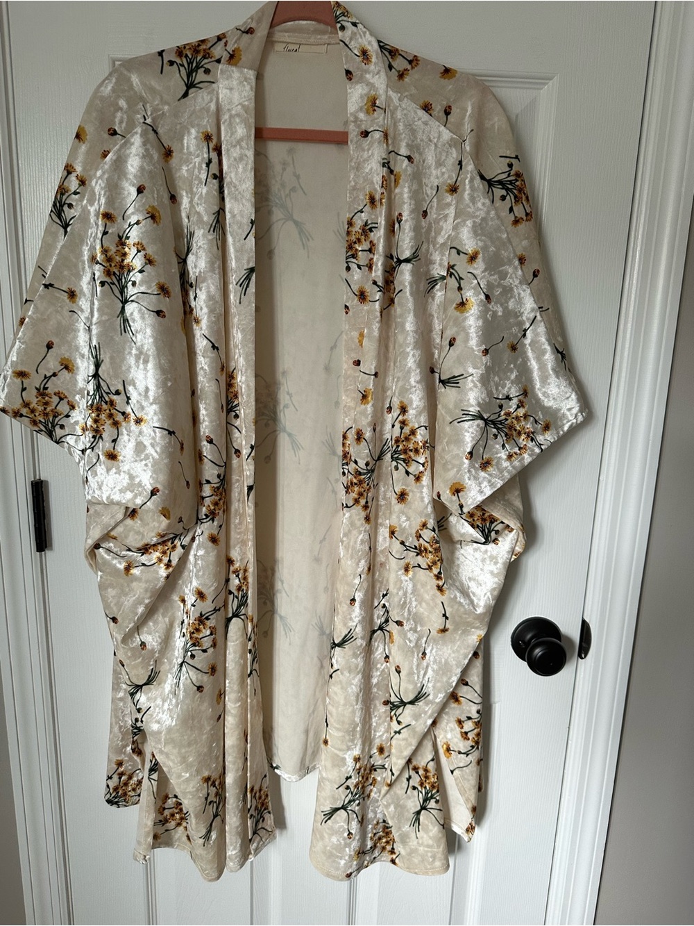 Anthropologie floral velvet kimono